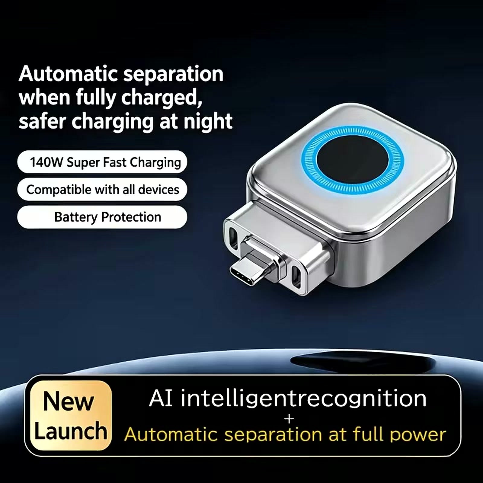 AutoVolt adaptador de carga inteligente USB-C junto al móvil